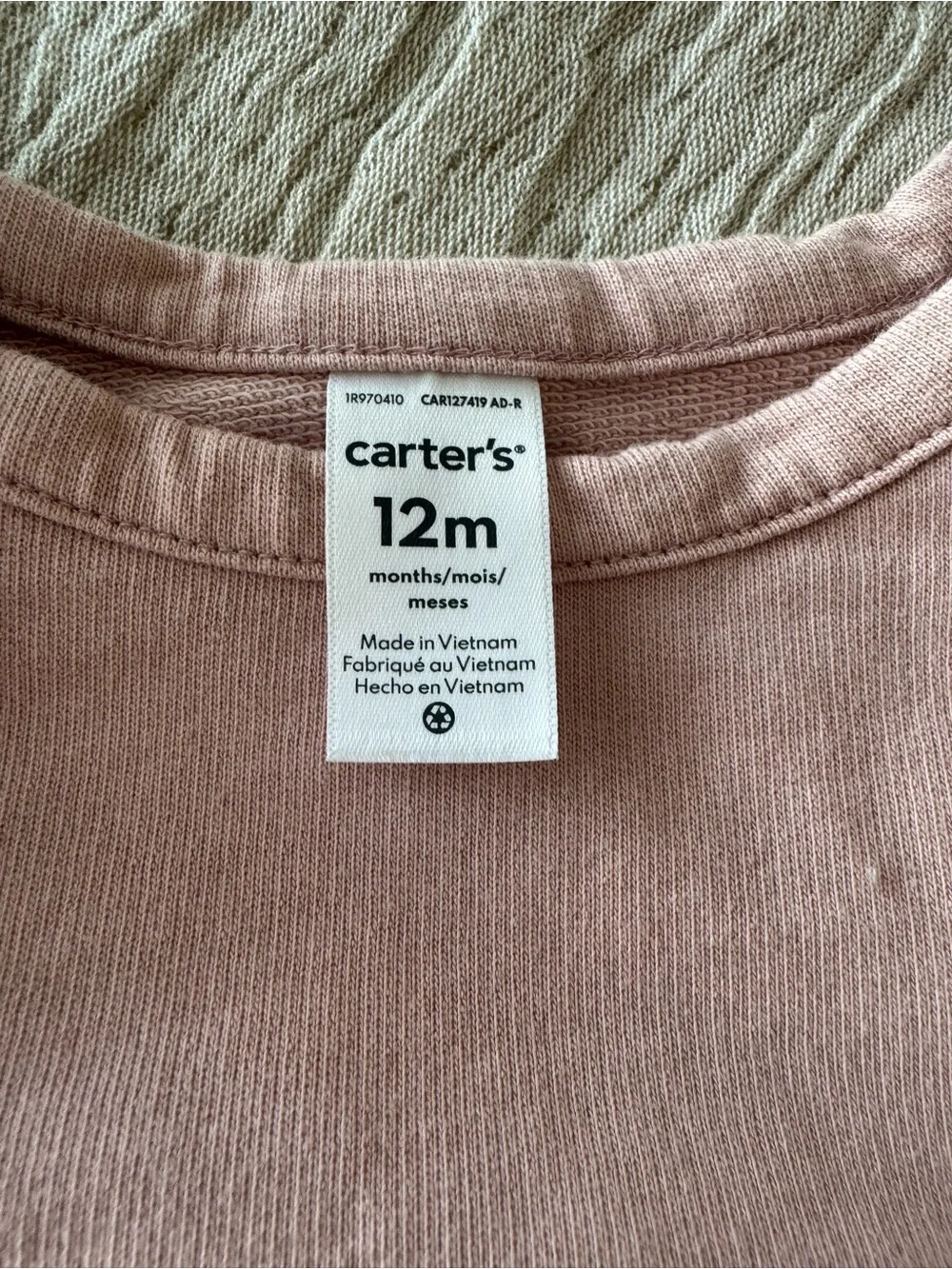 Carter's Blush Pink Ruffle-Trim Long Sleeve Sweatshirt